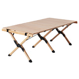 Gardeon Outdoor Furniture Wooden Egg Roll Picnic Table Camping Desk 120CM WOOD-ROLL-TB-120-WN