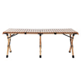 Gardeon Outdoor Furniture Wooden Egg Roll Picnic Table Camping Desk 120CM WOOD-ROLL-TB-120-WN