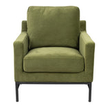 Mylah Fabric Armchair Occasional Accent Arm Chair Green V315-VDML-FLOR-02