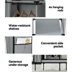 Artiss Large Portable Clothes Closet Wardrobe with Shelf Grey DIY-WR-175-GY