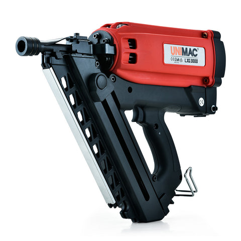 UNIMAC Cordless Framing Nailer 34 Degree Gas Nail Gun Kit - 2nd Gen Brushless V219-NALGASUMCA34E