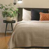 J.Elliot Home Adela Sandstone Velvet Quilted Coverlet Set Queen/King V442-IDC-COVERLET-ADELA-SANDSTONE-QS