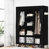 Artiss Large Portable Clothes Closet Wardrobe with Shelf Black DIY-WR-175-BK