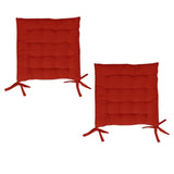 Set of 2 Chair Pads with Ties 40 x 40 cm Red V442-BZO-CHAIRCU-SETOF2SOLID-RED-SQ
