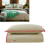 Jane Barrington Cotton Quilt Cover Set Taupe/Hot Pink Queen V442-IDC-QUILTCS-260TCCOTTON-HOTPINK-QS