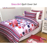 Jelly Bean Kids Disco Girl Quilt Cover Set Single V442-INT-QUILTCS-DISCOGIRL-MAUVE-SB