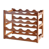 Bamboo Stackable Modular Freestanding Countertop Wine Shelf Rack V63-843051