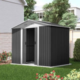 Giantz Garden Shed 2.58x2.07M w/Metal Base Sheds Outdoor Storage Double Door Tool SHED-GAB-6X8-BASE-ABCD