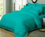 1000TC Ultra Soft Striped King Size Teal Duvet Quilt Cover Set V493-YK-07