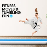 6m x 2m Air Track Gymnastics Mat Tumbling Exercise - Blue White IFM-0602-BUWH