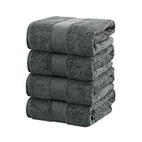 Linenland 4 Piece Cotton Bath Towels Set - Charcoal V406-TOWPAK01CH