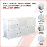 White Cube DIY Shoe Cabinet Rack Storage Portable Stackable Organiser Stand 836171