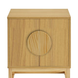 Sarantino Luca Bedside Table Split Door Night Stand - Natural TBL-SV-02-NT