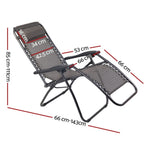 Gardeon Zero Gravity Chair Folding Outdoor Recliner Adjustable Sun Lounge Camping Beige FF-ZGC-BE