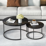 Artiss Nesting Coffee Table Set of 2 Marble Effect Tika FUR-T-COF-MB-BK-AB