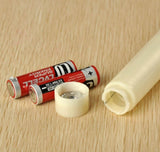 50 Pack Taper Stick White Battery Candle - Natural Flame Light Colour No Flicker - Gold Stand Base V382-LEDTLGS50