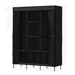 Artiss Large Portable Clothes Closet Wardrobe with Shelf Black DIY-WR-175-BK