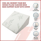 Cool Gel Memory Foam Bed Wedge Pillow Cushion Neck Back Support Sleep with Cover V63-827701