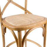 Aster Crossback Bar Stools Dining Chair Solid Birch Timber Rattan Seat - Oak V315-VOD-CAFE-11