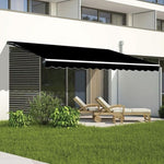 Outdoor Folding Arm Awning Retractable Sunshade Canopy Black 5.0m x 2.5m V63-842781