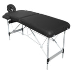 YES4HOMES 2 Fold Portable Aluminium Massage Table Massage Bed Beauty Therapy Black V278-ALUM-FOLD2-60F-BK