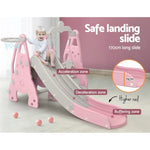 Keezi Kids Slide Swing Set Basketball Hoop Outdoor Playground Toys 170cm Pink KPS-SLIDE-2160-PK