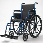 EQUIPMED Portable Wheelchair 24 Inch Folding Lightweight Wheel Chair,136kg Capacity Mobility. Blue V219-EQWRHC06A