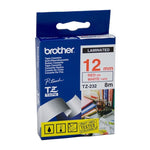 BROTHER TZe232 Labelling Tape 12mm Red on White TZE Tape V177-D-BTZ232