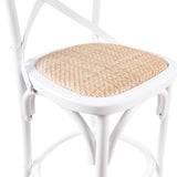 Aster Crossback Bar Stools Dining Chair Solid Birch Timber Rattan Seat - White V315-VOD-CAFE-12