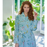 PIP Studio Les Fleurs Cotton Bath Robe Blue M V442-HIN-BATHROBE-LESFLEURS-BLUE-M