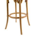 Aster 4pc Round Bar Stools Dining Stool Chair Solid Birch Wood Rattan Seat Oak V315-VOD-CAFE-21-4PC-KIT