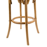 Aster 3pc Round Bar Stools Dining Stool Chair Solid Birch Wood Rattan Seat Oak V315-VOD-CAFE-21-3PC-KIT