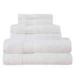 Luxury 6 Piece Soft and Absorbent Cotton Bath Towel Set - White V406-TOWPAK05WH