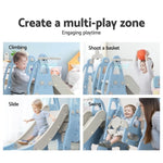 Keezi Kids Slide Swing Set Basketball Hoop Outdoor Playground Toys 170cm Blue KPS-SLIDE-2160-BU