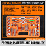 40Pc Tap And Die Set Imperial SAE Screw Screwdriver Thread Drill W/t Pitch Gauge V465-97772-AU-5