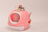 YES4PETS Hooded Cat Toilet Litter Box Tray House With Drawer & Scoop Pink V278-AT1002-3-WINDOWTRAY-PINK