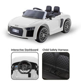 R8 Spyder Audi Licensed Kids Electric Ride On Car Remote Control White CAR-SPD-WH