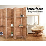 Artiss 8 Panel Room Divider Screen 326x170cm Shelf Oak RD-B-0590-8P-BR