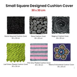 Small Designed Square Cushion Cover 30 x 30 cm Dazzle V442-IDC-CUSHIONC-DAZZLE-BLACK-SQ