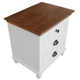 Virginia Bedside Nightstand 3 Drawers Storage Cabinet Shelf Side Table - White V315-VOB-LYNB-13