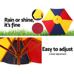 Keezi Kids Wooden Picnic Table Set with Umbrella ODF-KID-PICNIC-UM-CFL