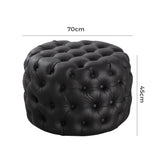 Contemporary Black Leather-look Ottoman with Button V264-OTM-802L-BLK