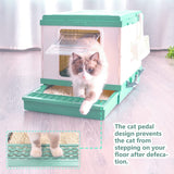 YES4PETS XL Portable Cat Toilet Litter Box Tray Foldable House with Handle and Scoop Green V278-AT1001-LITTER-TRAY-GREEN