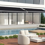 Motorised Outdoor Folding Arm Awning Retractable Sunshade Canopy Black 4.0m x 3.0m V63-842881