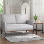 Artiss Armchair 2-Seater Sofa Accent Chair Loveseat Grey Linen Fabric Metal Leg UPHO-B-ARM08-2S-FB-GY