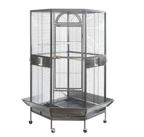 YES4PETS 161 cm XL Corner Bird Cage Pet Parrot Aviary Perch Castor Wheel V278-B075-XL-161CM