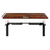 Artiss Standing Desk Motorised Rustic Brown 120CM HASD-114G-BKDF-RBDB-120