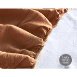 Cosy Club Cotton Bed Sheets Set Orange Brown Cover Double CC-SHEETSET-D-OR-GR