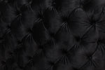 Single Seater Black Sofa Classic Armchair Button Tufted in Velvet Fabric with Metal Legs V43-SOF-JAQS1SBL