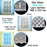One Piece Kids CuteSheer Lace Curtain Under The Sea Sailing Boat V442-ABR-CURTAIN-LACEUNDERTHESEA-WHITE-RE